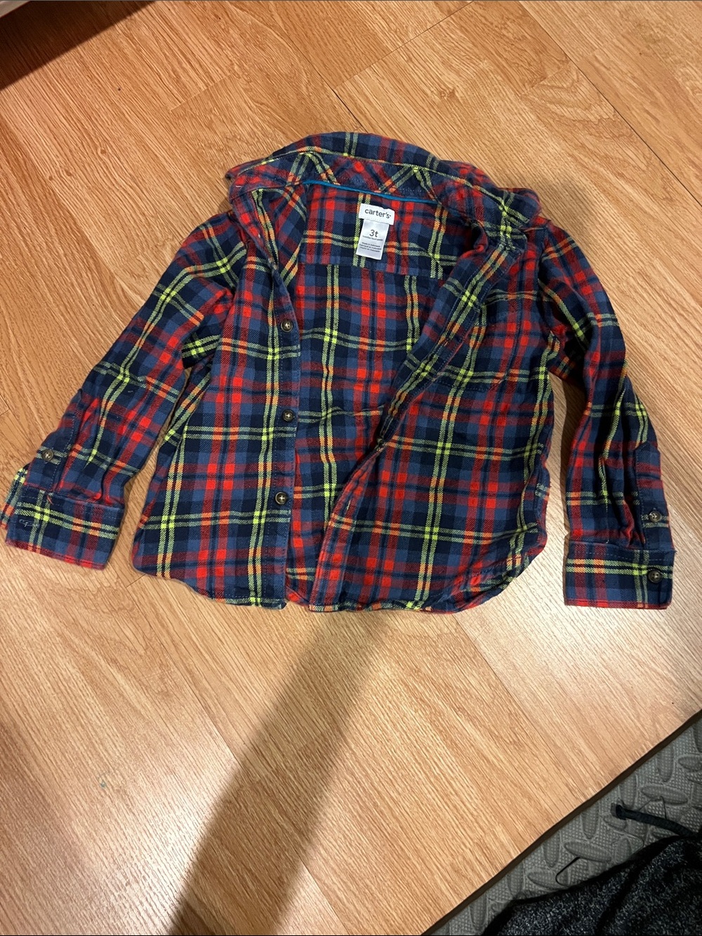 Carter's Red, Navy & Yellow Plaid Button-Up Shirt